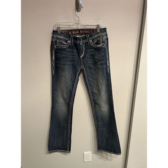 Rock Revival Women’s Size 27 Luna Easy Boot Cut Blue Jeans - Picture 1 of 7